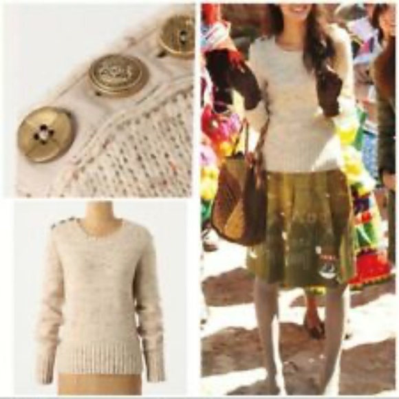 Anthropologie Charlie & Robin Berm Button Speckled Sweater - Picture 3 of 9